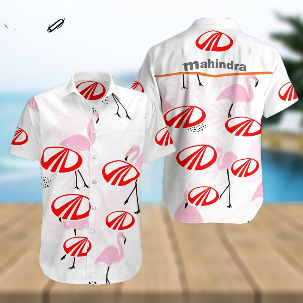 Mahindra And Mahindra Flamingo All Over Print Summer Short Sleeve Hawaiian Beach Shirt - Limotees