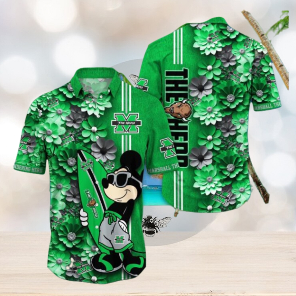 Marshall Thundering Herd Hawaiian Shirt Mickey Love Surfing Trending Summer Gift - Limotees