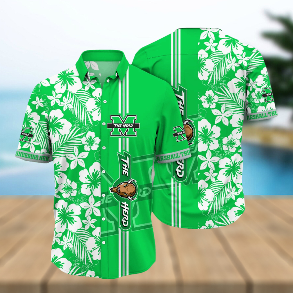 Marshall Thundering Herd NCAA Hawaiian Shirt Fresh Mowed Lawnstime Aloha Shirt - Limotees