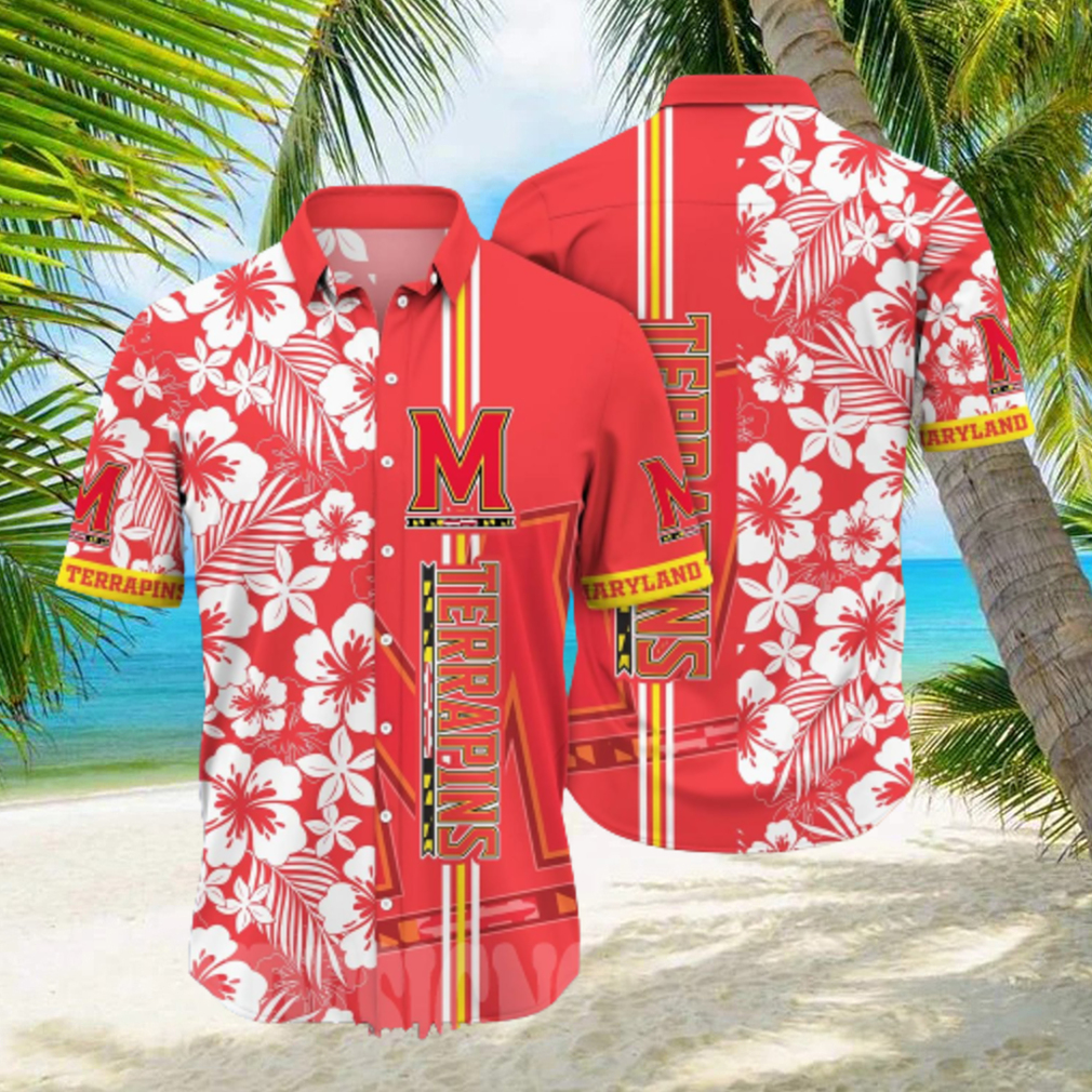 Maryland Terrapins NCAA Floral 3D All Over Print Hawaiian Shirt - Limotees