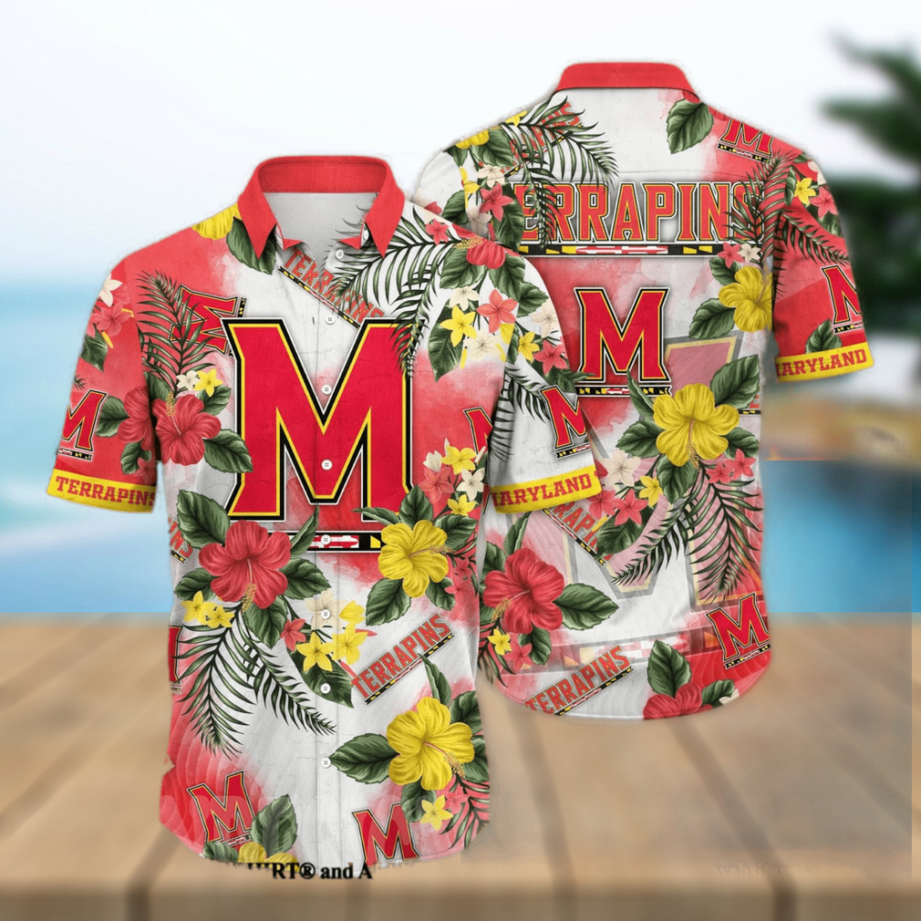 Maryland Terrapins NCAA Floral All Over Print Unisex Hawaiian Shirt - Limotees