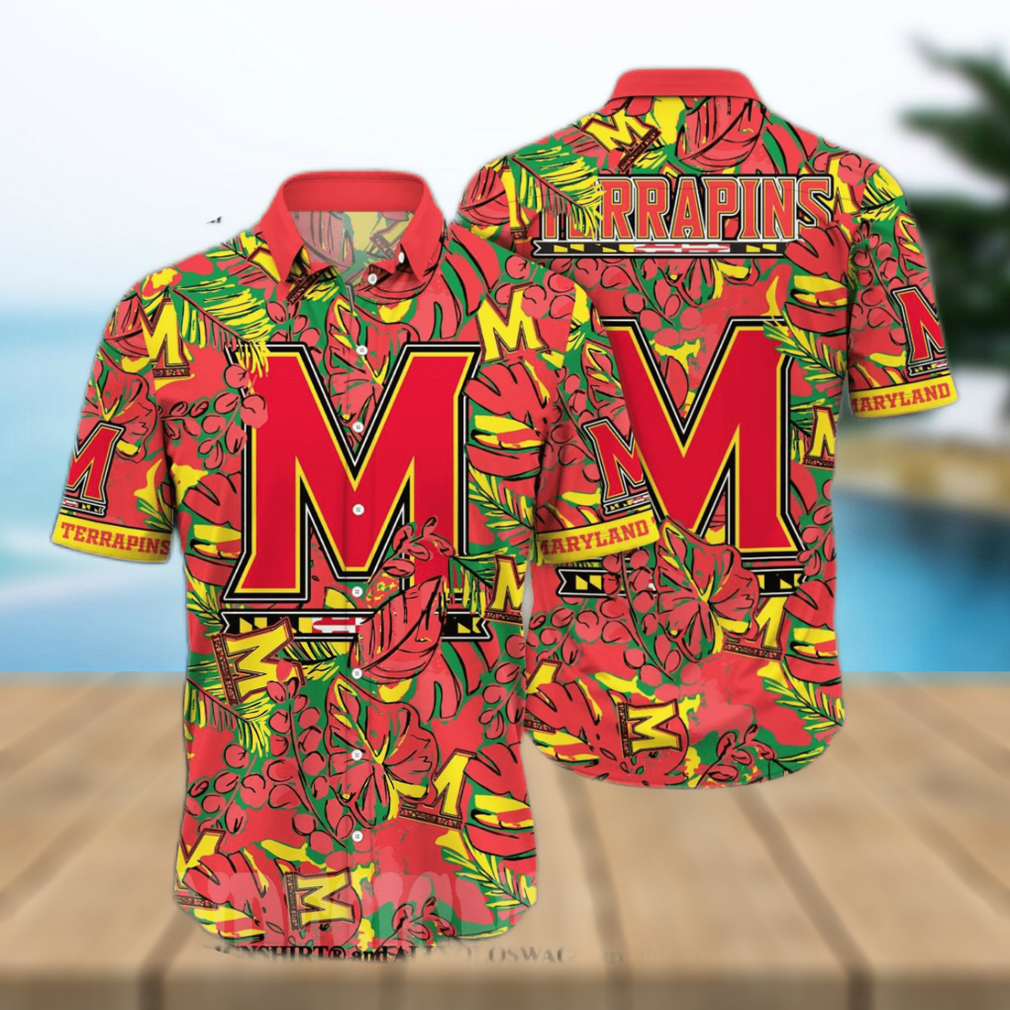 Maryland Terrapins NCAA Flower Classic Full Printed Hawaiian Shirt - Limotees