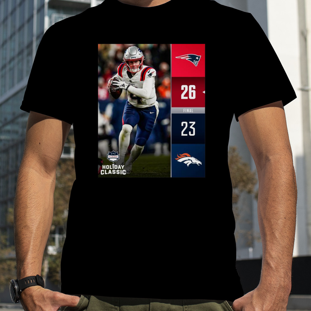 New England Patriots Win 20 14 Denver Broncos 2023 NFL Game Final Score Shirt