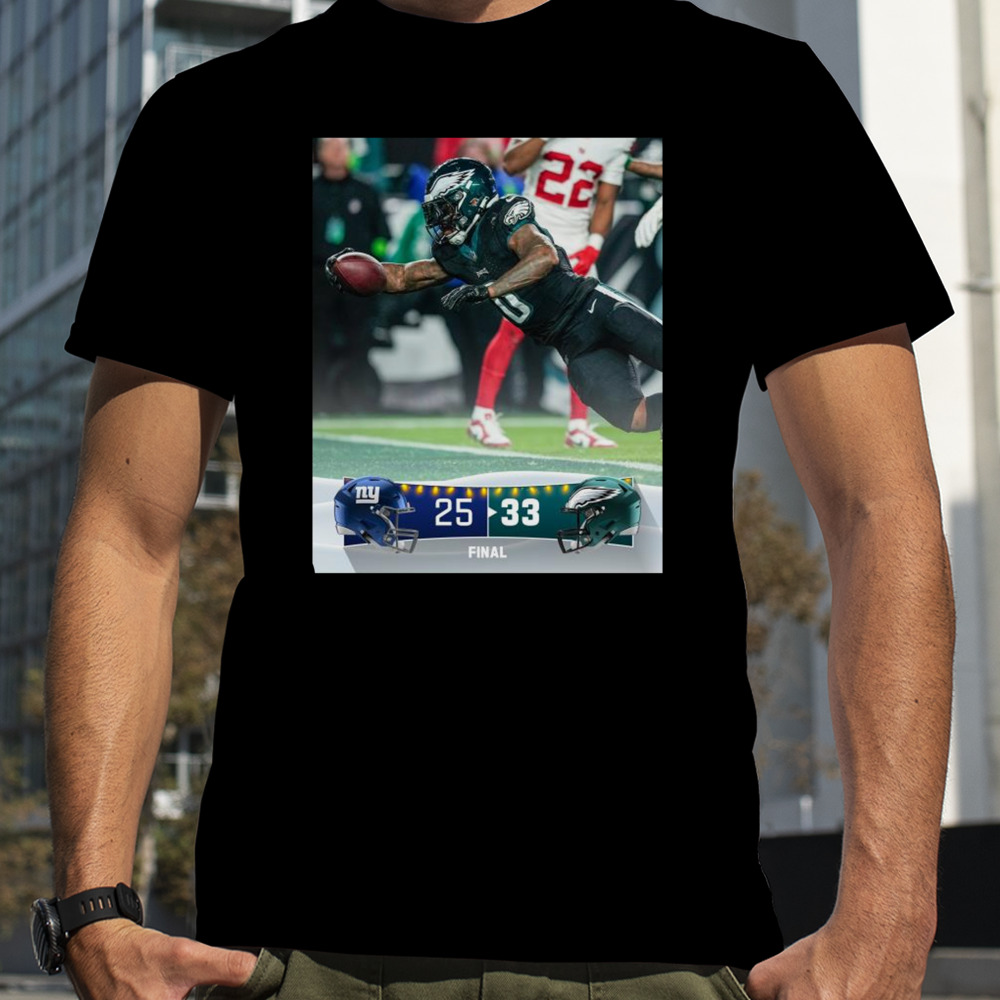 Philadelphia Eagles Win 33 25 New York Giants 2023 Holiday Game Final Score Shirt