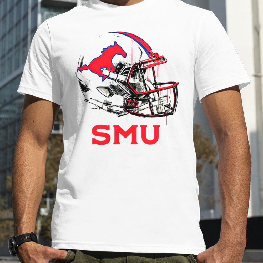 SMU Mustangs Dripping Helmet shirt