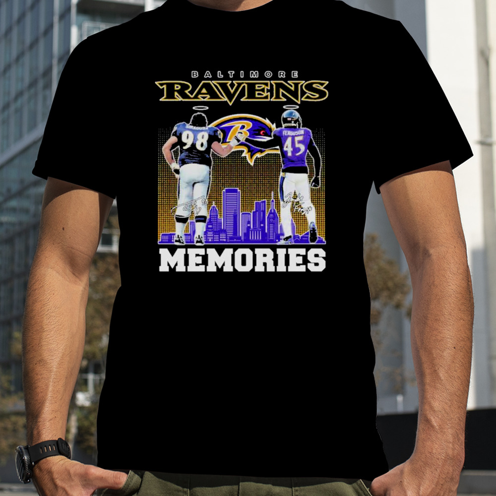 Tony Siragusa and Jaylon Ferguson Baltimore Ravens Memories Signatures Shirt