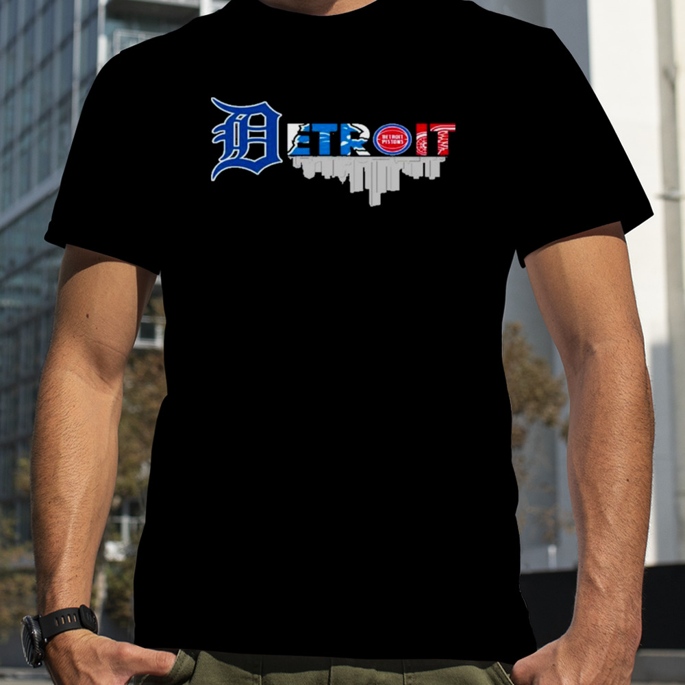 Detroit City Sports Detroit Tigers, Detroit Lions, Detroit Pistons and Detroit Red Wings Logo Shirt