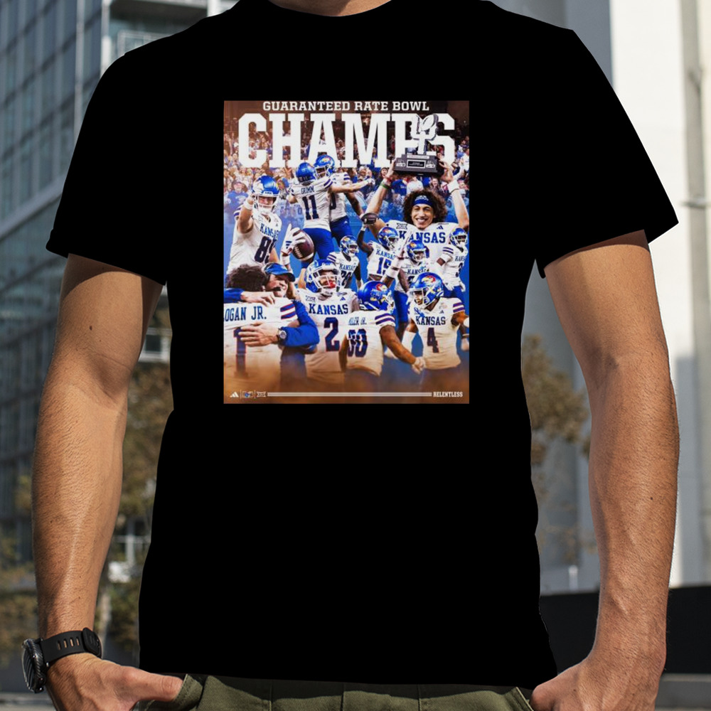 Kansas Jayhawks and Rock Chalk 2023 Guaranteed Rate Bowl Champions Shirt