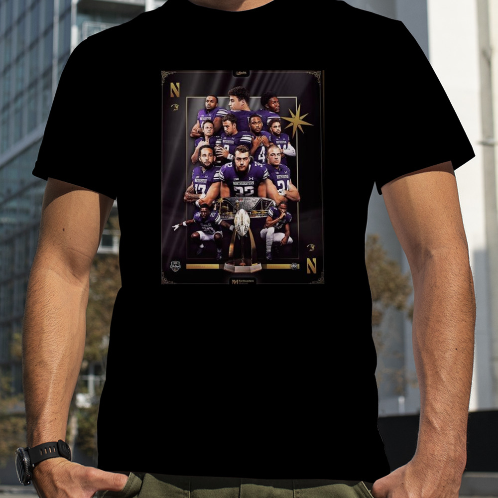 Line-up Northwestern Wildcats Football in The 2023 SRS Distribution Las Vegas Bowl T-shirt