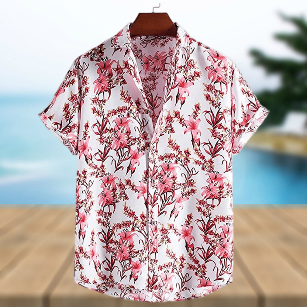 MFCHY Summer Men Beach Shirt Ethnic Style Print Men Casual Shirt Lapel Neck Streetwear Short Sleeve Tops Tropical Hawaiian - Limotees