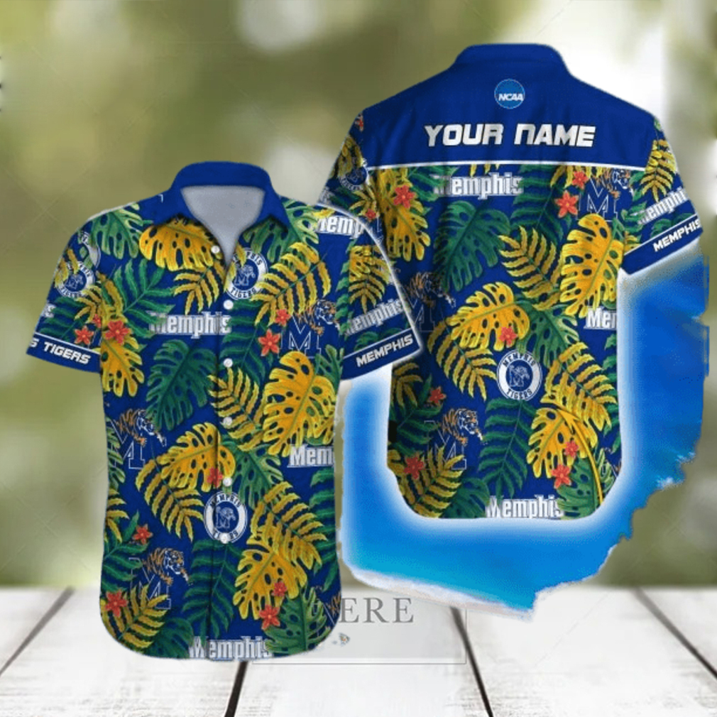 Memphis Tigers NCAA Hawaiian Shirt Custom Name Leaf Colors For Men And Women - Limotees