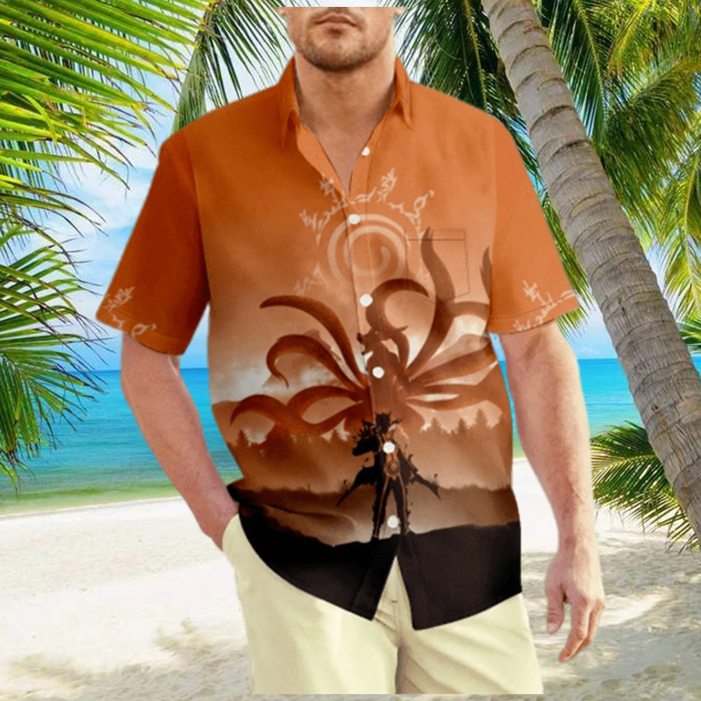 Men s Hawaiian Shirt Naruto Printed Fashionable Design Button Down Beach Shirts - Limotees