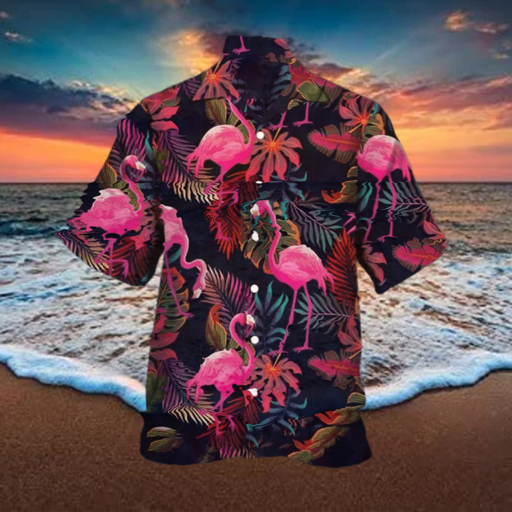 Men’s Botanical Flamingo Hawaiian T Shirt Hawaiian Gift Aloha Shirt Hawaiian Beach Short - Limotees