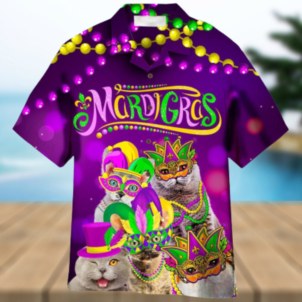 Meowdi Gras Aloha Hawaiian Shirt Summer Gift Beach Shirt - Limotees