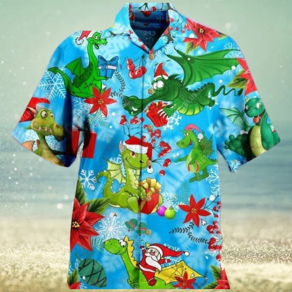 Merry Christmas Dragon Unisex Hawaiian Shirt High Quality Cotton Luxury Style - Limotees