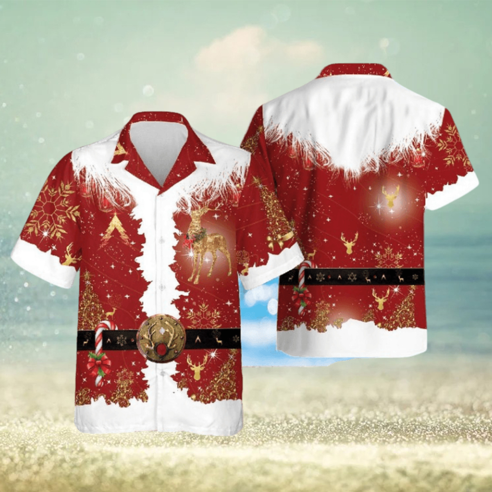 Merry Christmas Hawaiian Shirt Deer Christmas Hawaii Shirt - Limotees