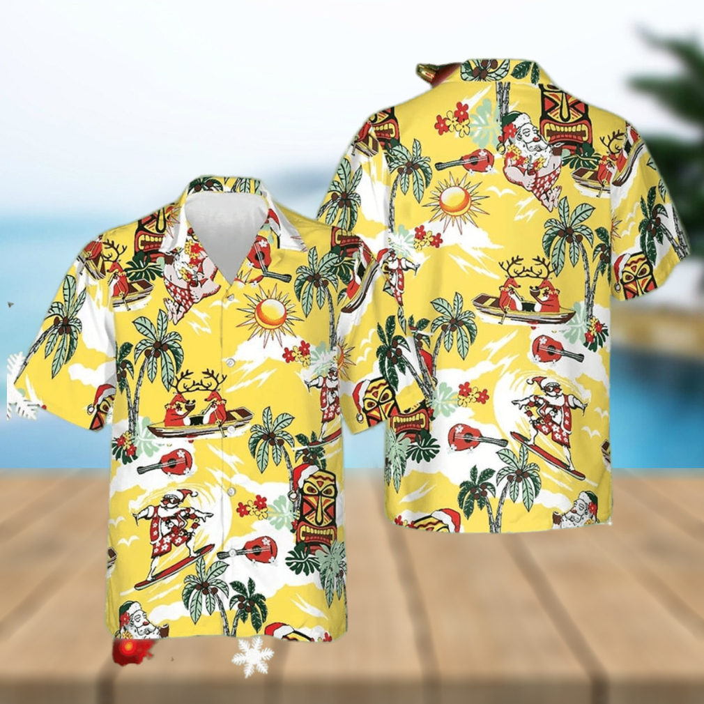 Merry Christmas Hawaiian Shirt Summer Button Up Shirts Mens Gifts For Dude - Limotees