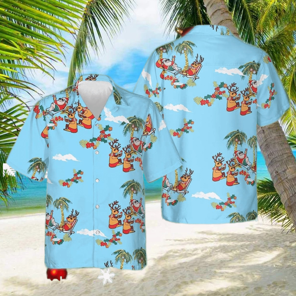 Merry Christmas Santa Claus Hawaiian Shirt Mens Summer Button Up Shirts Gifts For Son - Limotees