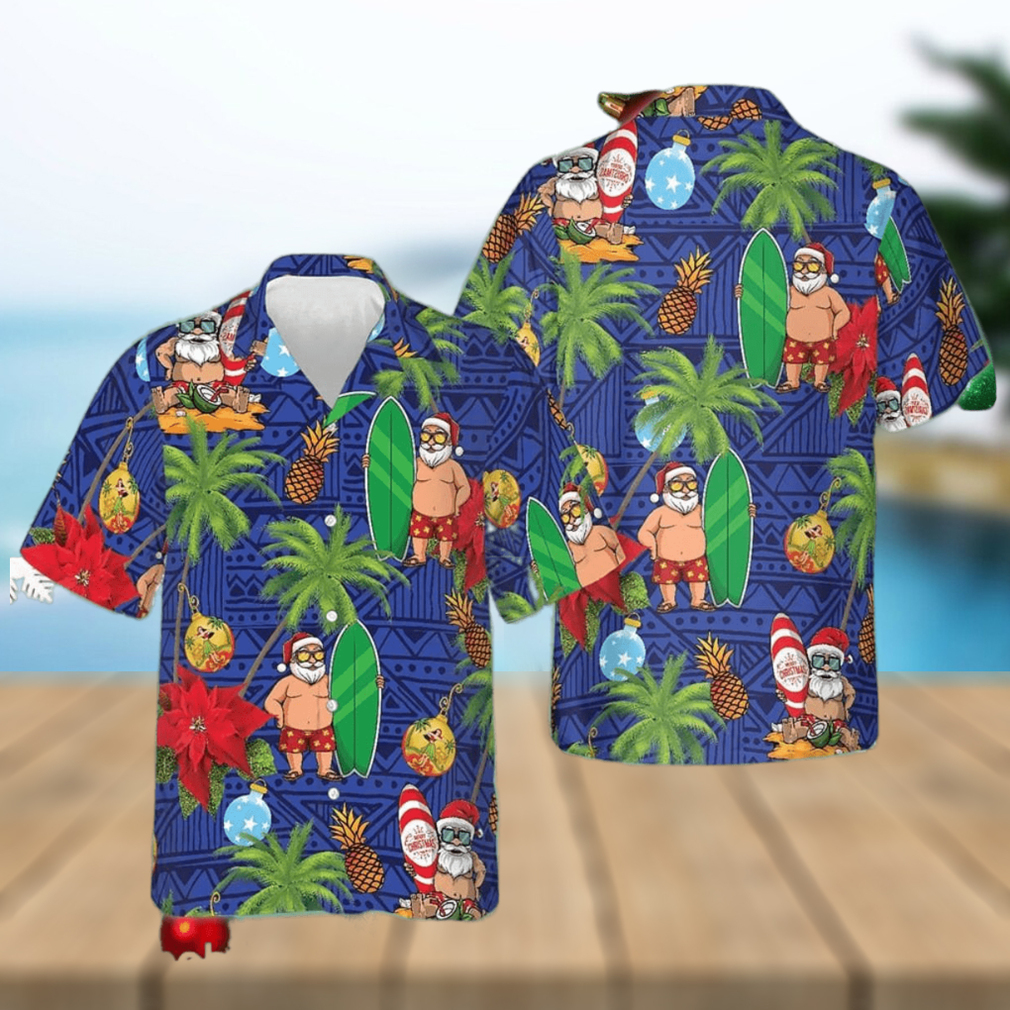 Merry Christmas Santa Claus Hawaiian Shirt Summer Short Sleeve Shirts Gift Ideas For Husband - Limotees