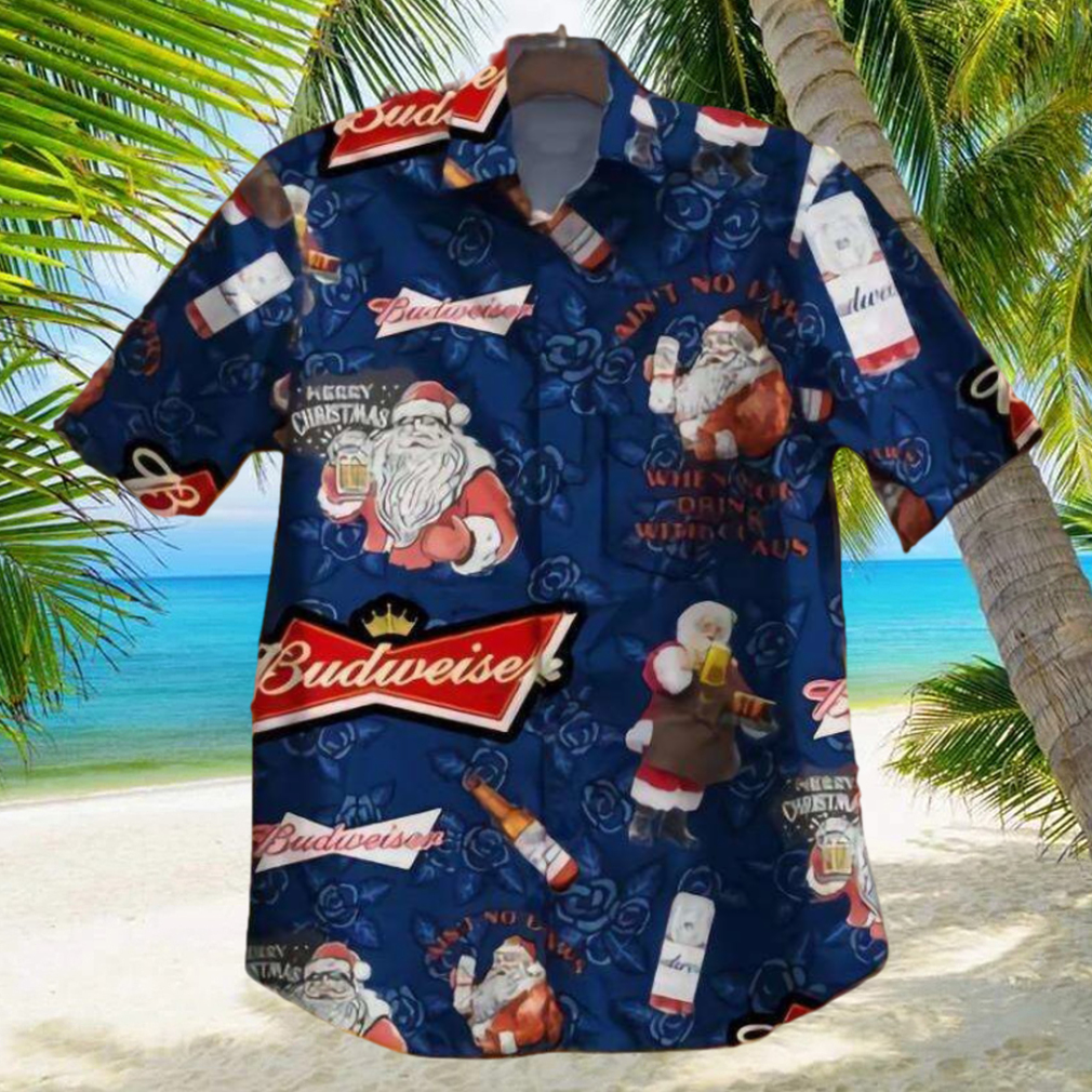 Merry Christmas Santa Claus With Beer Budweiser Hawaiian Shirt - Limotees