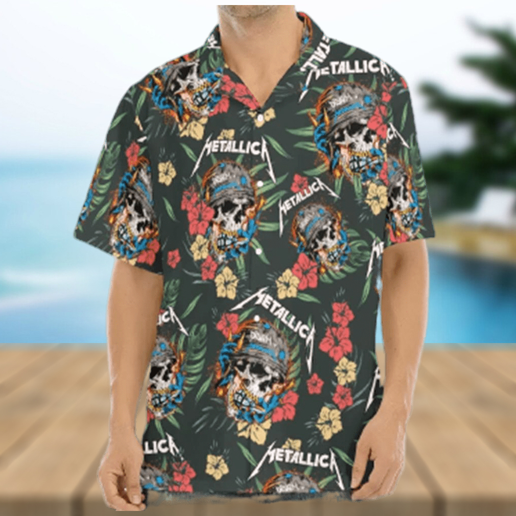 Metallica Skull Tropical Hawaiian Shirt For Men - Limotees