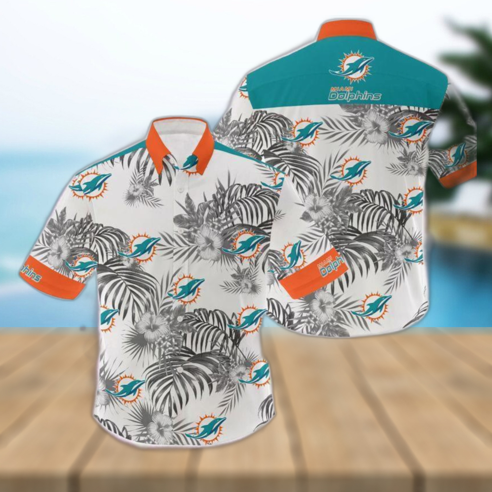 Miami Dolphins 3D Flowers Leaf NFL Hawaiian Shirt Summer Hot Gift For Fans - Limotees