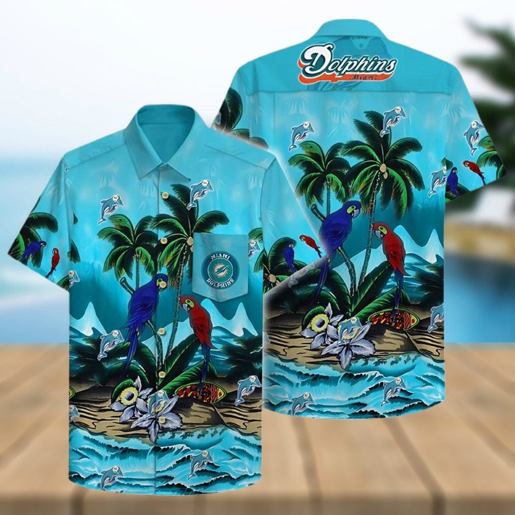 Miami Dolphins Hawaiian Shirt, Tropical Graphic, Tropical Print Shirt - Limotees