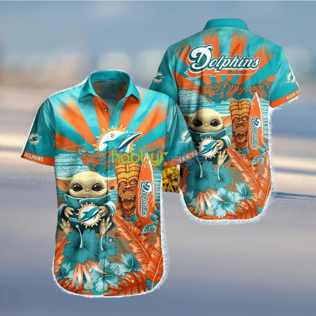 Miami Dolphins NFL Baby Yoda Hawaiian Shirt - Limotees