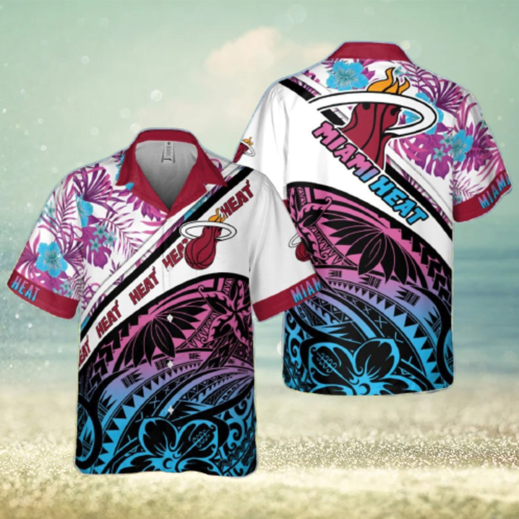 Miami Heat Polynesian Pattern National National Basketball Association 2023 Hawaiian Shirt - Limotees