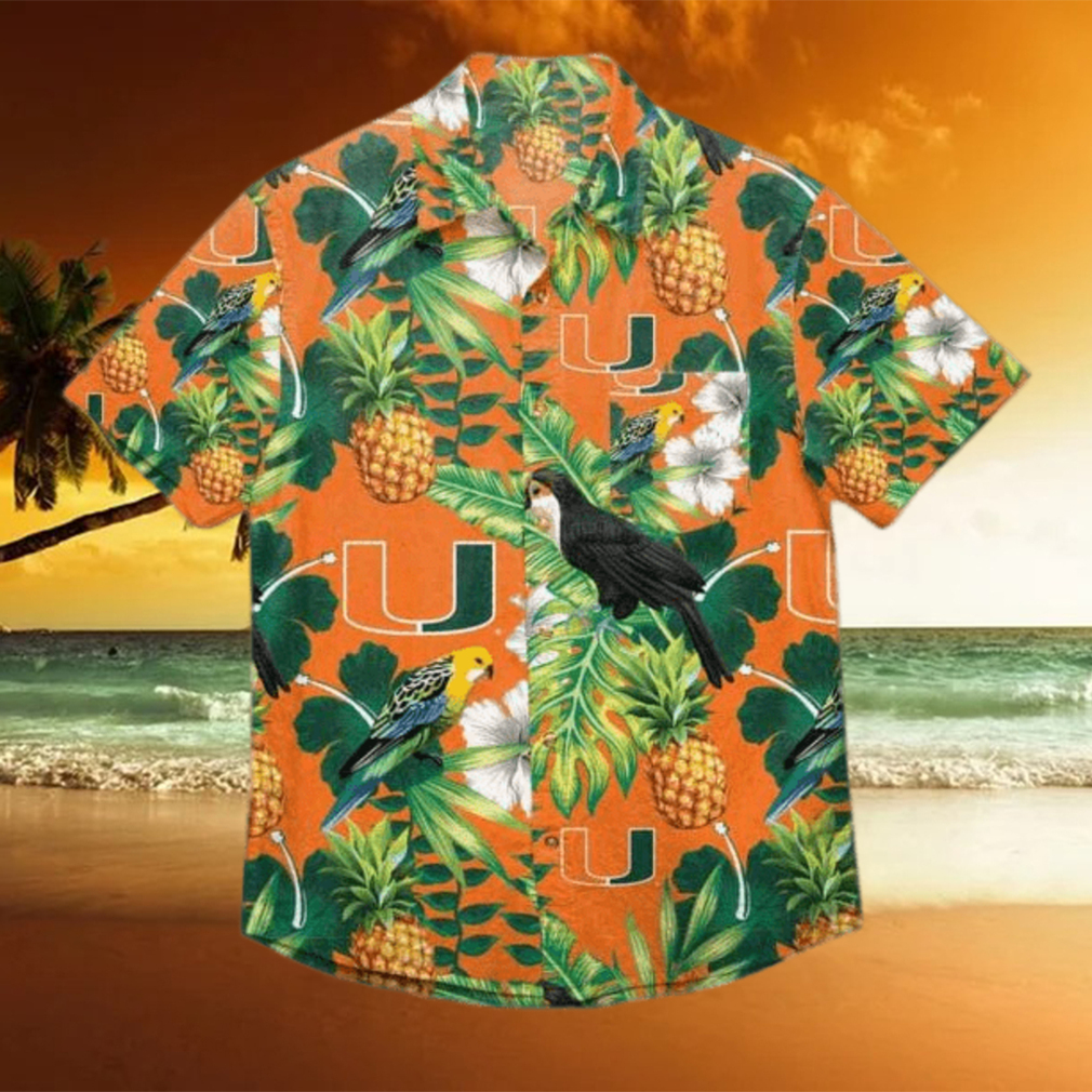 Miami Hurricanes Funny Hawaiian Shirt Tropical Pattern Summer Beach Gift - Limotees