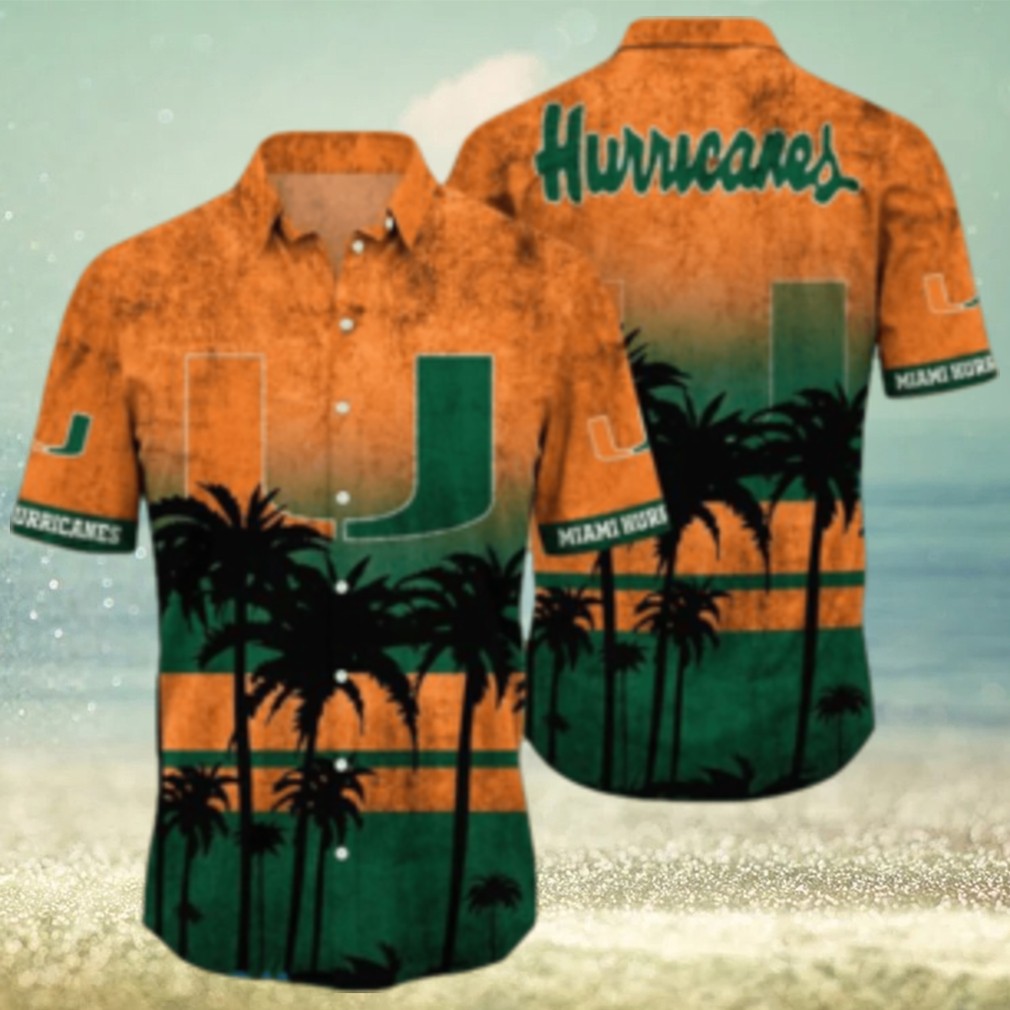 Miami Hurricanes Logo Coconut Tropical Hawaiian Shirt Beach Gift For Fans - Limotees