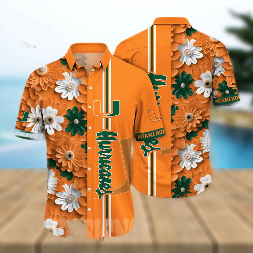 Miami Hurricanes NCAA Floral Unisex Full Printed Hawaiian Shirt - Limotees