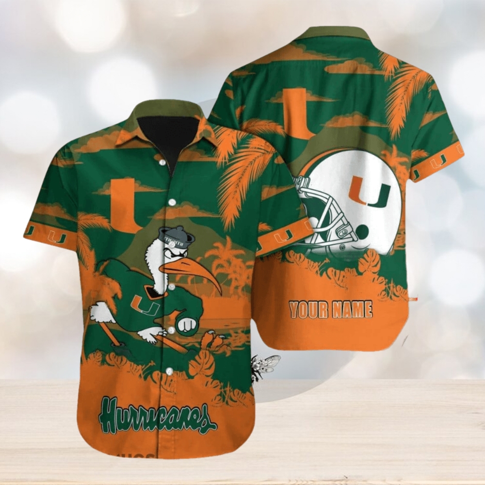 Miami Hurricanes NCAA Hula Custom Name Hawaiian Shirt Beach For Men Women Gift For Fans - Limotees