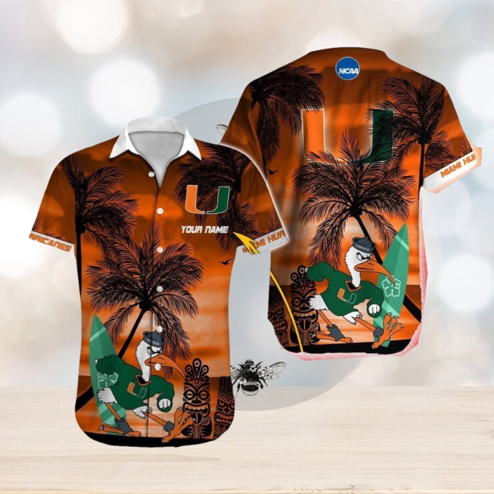 Miami Hurricanes NCAA Paradise Custom Name Hawaiian Shirt Beach For Men Women Gift For Fans - Limotees