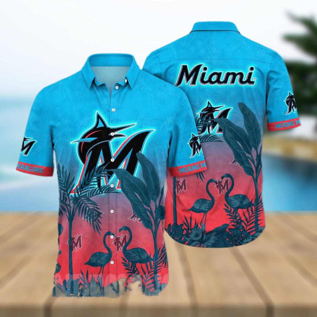 Miami Marlins MLB Floral Tropical 3D Hawaiian Shirt - Limotees