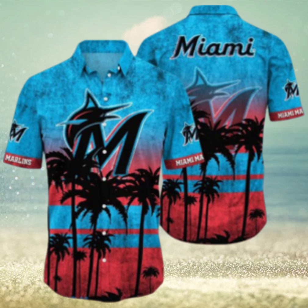 Miami Marlins MLB Logo Coconut Tropical Hawaiian Shirt Beach Gift For Fans - Limotees