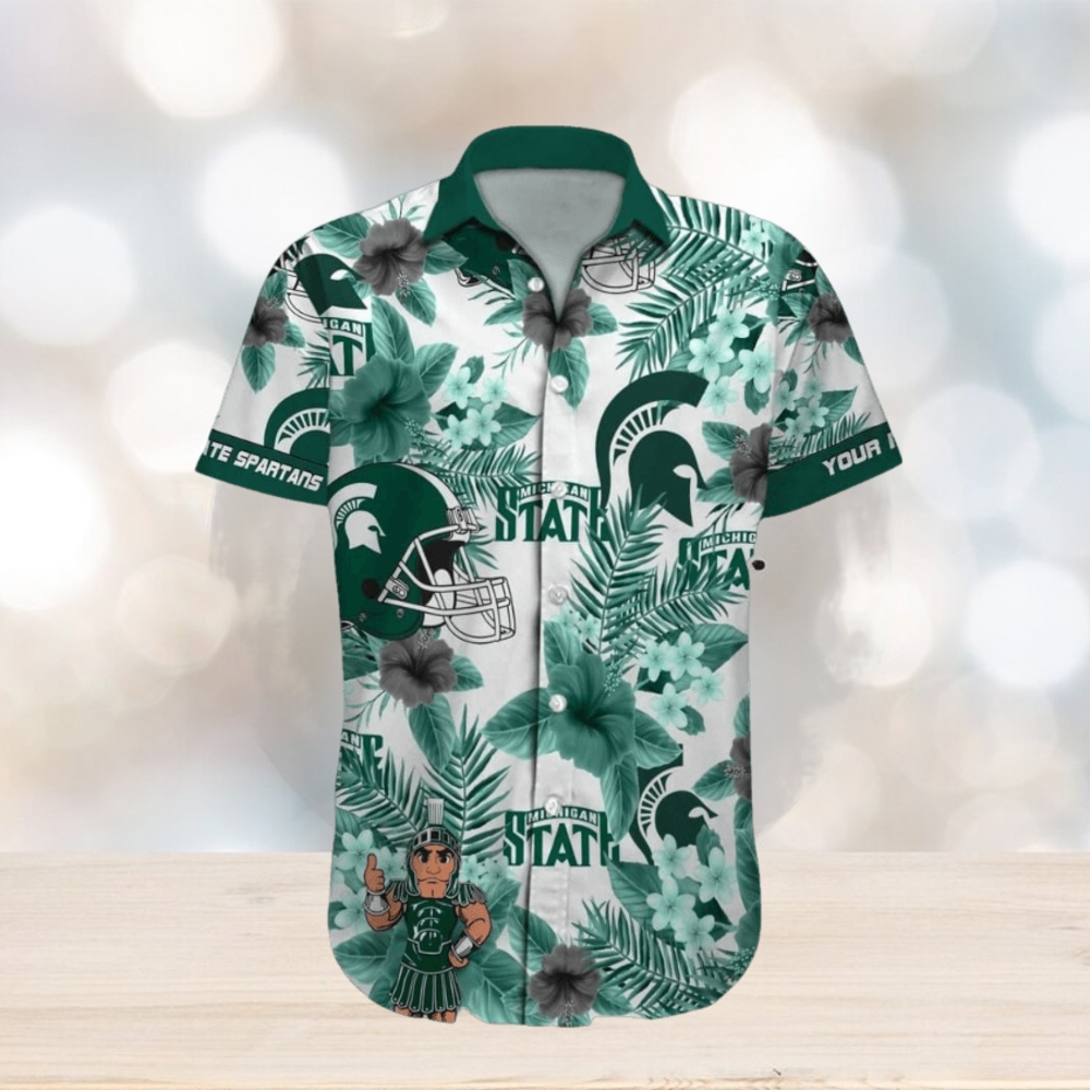 Michigan State Spartans Custom Name Hawaiian Shirt NCAA Beach For Men Women Gift For Fans - Limotees