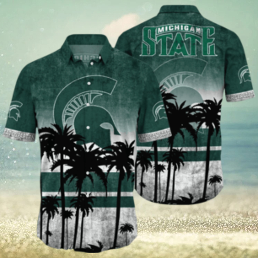 Michigan State Spartans Logo Coconut Tropical Hawaiian Shirt Beach Gift For Fans - Limotees