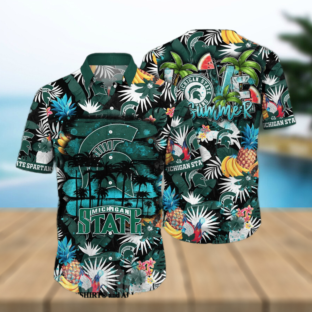 Michigan State Spartans NCAA Floral Classic Full Printing Hawaiian Shirt - Limotees