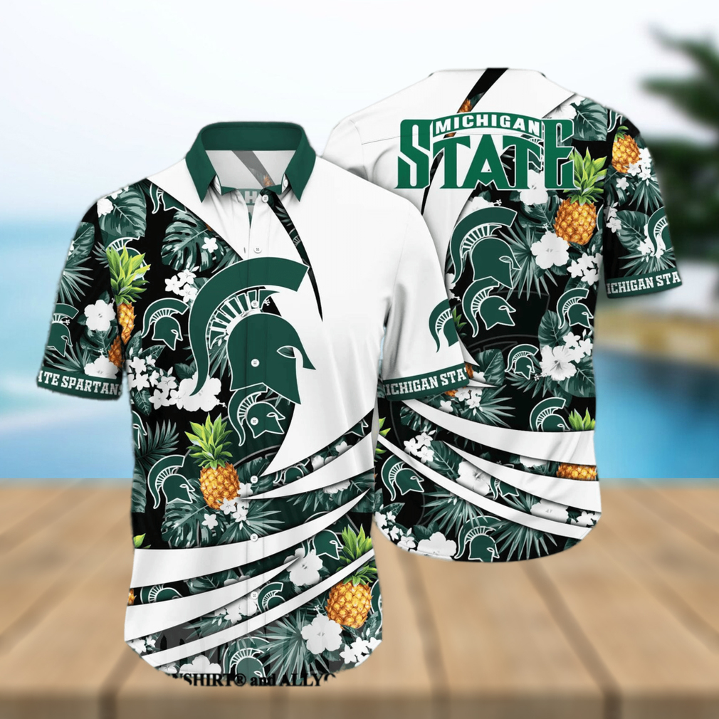 Michigan State Spartans NCAA Flower All Over Print 3D Hawaiian Shirt - Limotees