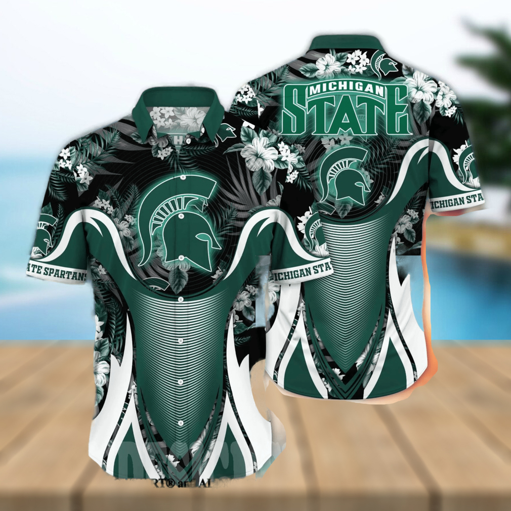 Michigan State Spartans NCAA Flower Unisex All Over Printed Hawaiian Shirt - Limotees