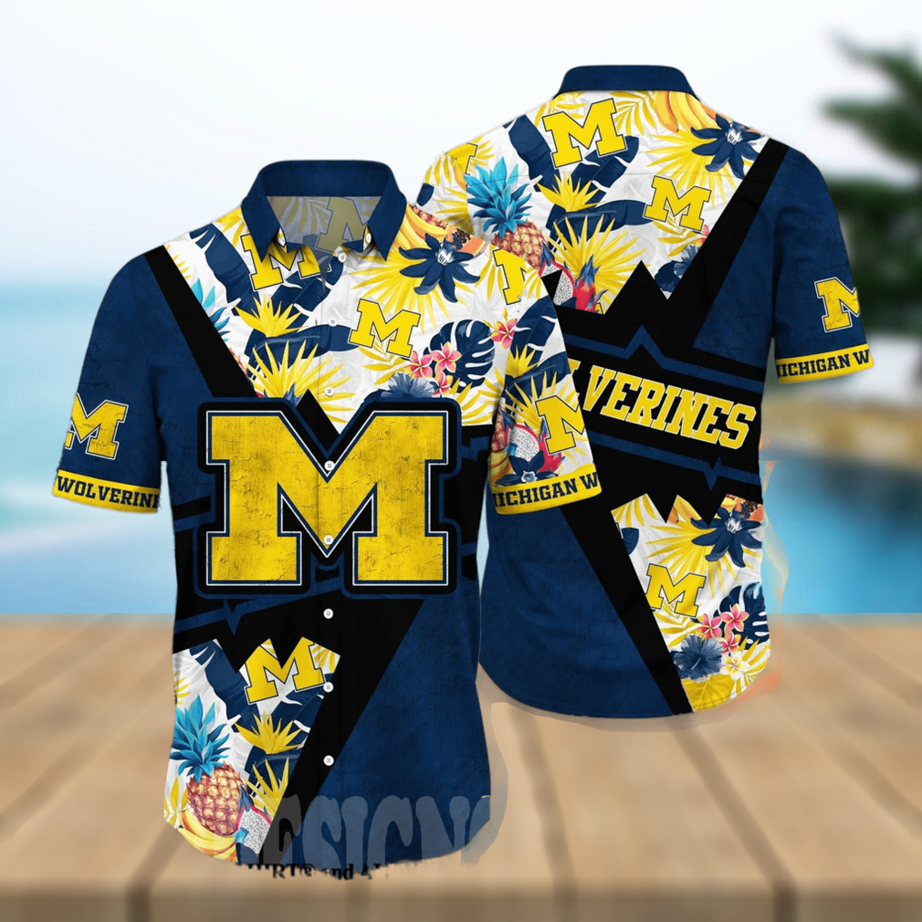 Michigan Wolverines NCAA Floral Classic Full Printed Hawaiian Shirt - Limotees