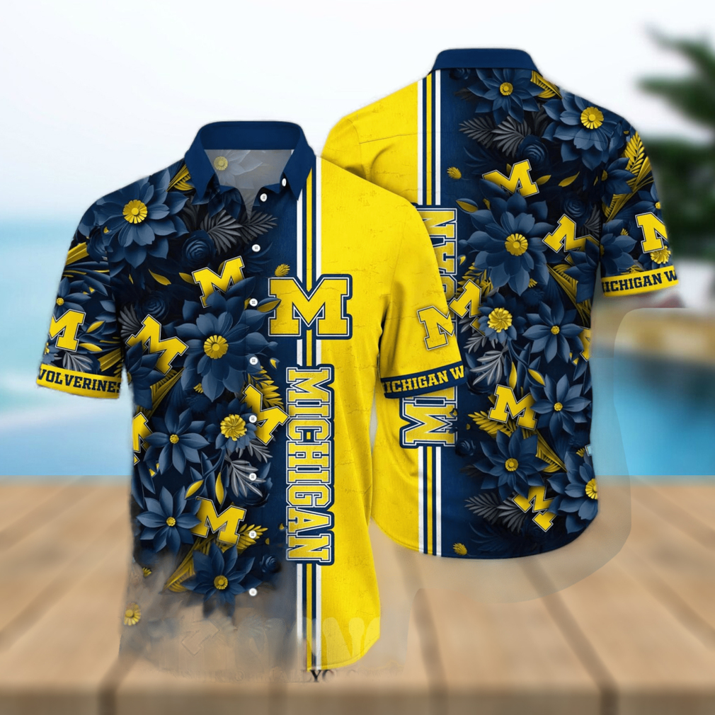 Michigan Wolverines NCAA Floral Classic Full Printing Hawaiian Shirt - Limotees