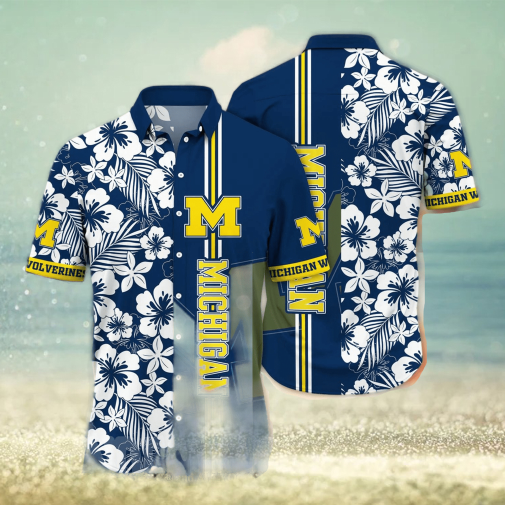 Michigan Wolverines NCAA Floral Full Printing Hawaiian Shirt - Limotees