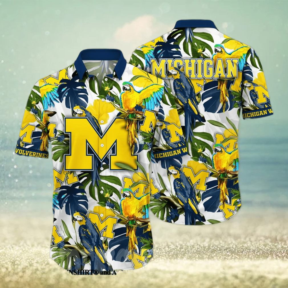 Michigan Wolverines NCAA Flower Tropical 3D Hawaiian Shirt - Limotees