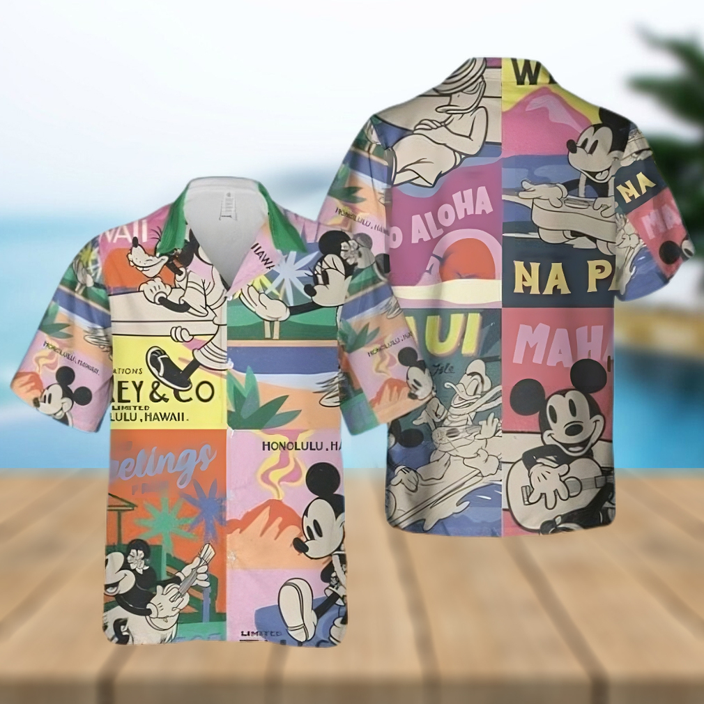 Mickey And Friends Retro Summer Full Printing Hawaiian Shirt - Limotees