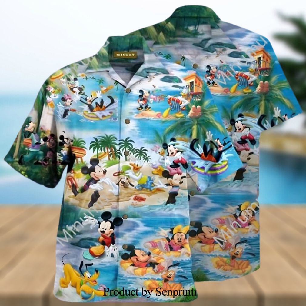 Mickey Minnie Mouse Donald Daisy Duck Pluto Dog Disney Chill At The Beach Full Printing Hawaiian Shirt - Limotees