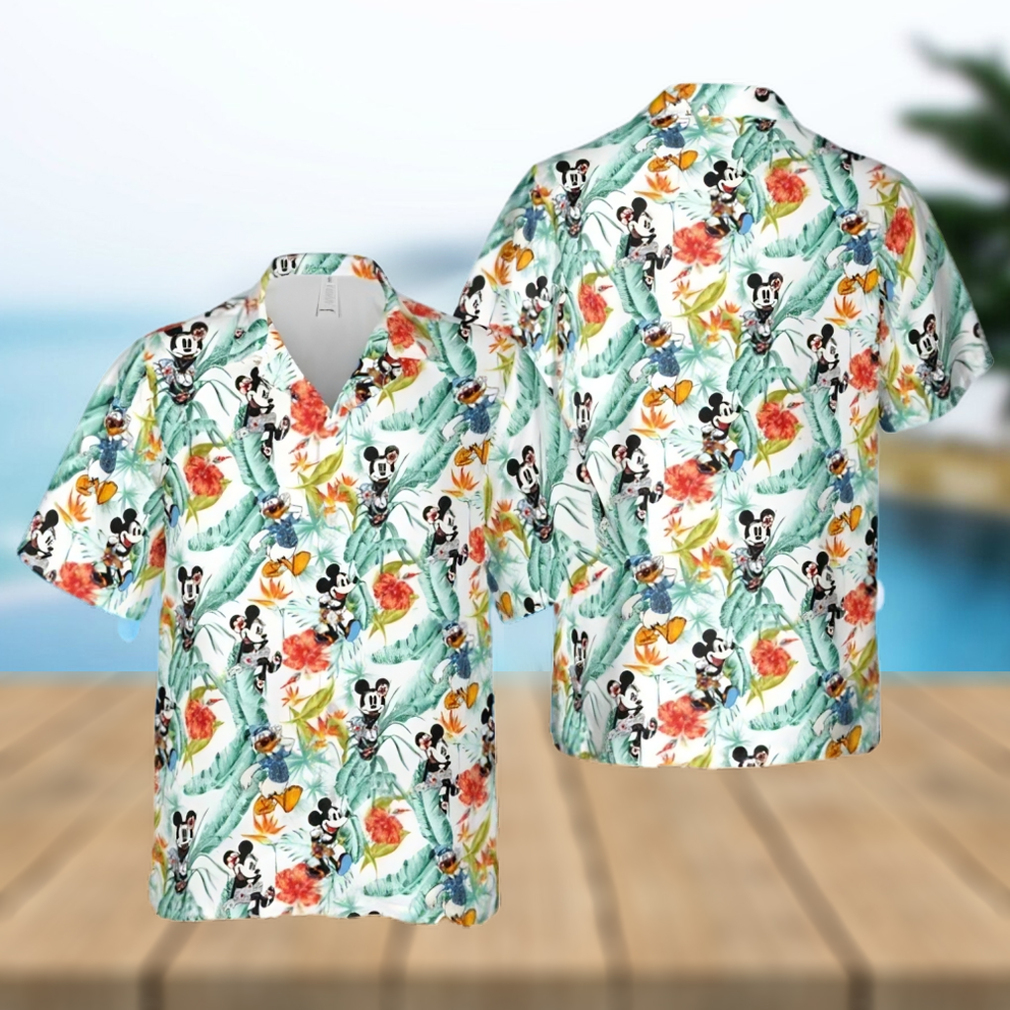 Mickey Minnie Mouse Donald Duck At The Beach Full Printing Hawaiian Shirt - Limotees