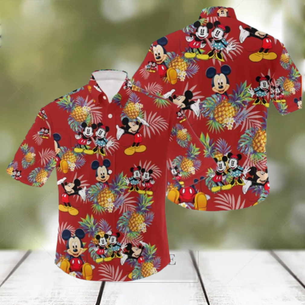 Mickey Minnie Mouse Hawaiian Shirt Pineapple Pattern Gift For Disney Lovers - Limotees