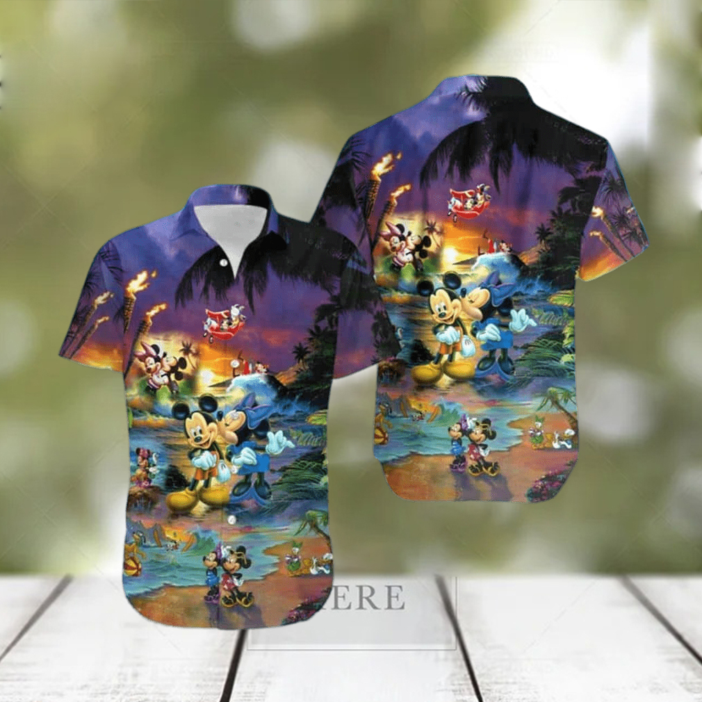 Mickey Minnie Mouse Mouse Hawaiian Shirt Sunset Beach Gift For Disney Lovers - Limotees